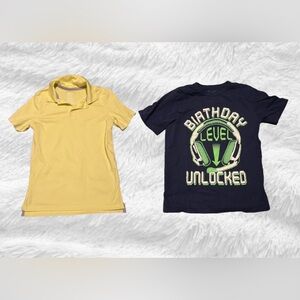 2 Boys Medium shirts, NWOT All in Motion- yellow, Children’s Place- blue